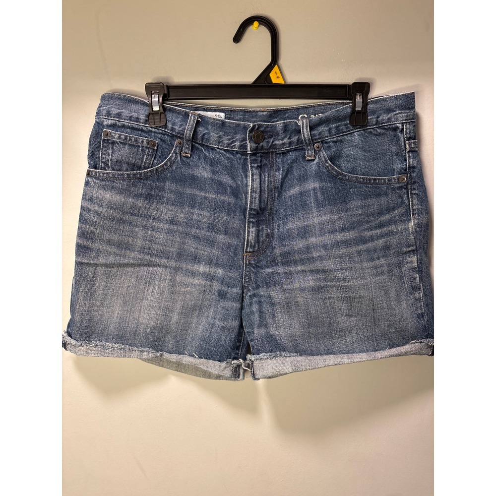 Gap Sexy Boyfriend Denim Shorts Womens 29 Regular Medium Wash‎ Raw Hem